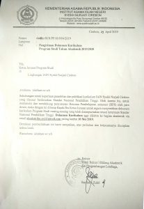 Pengiriman Dokumen Kurikulum Program Studi Tahun Akademik 2019/2020