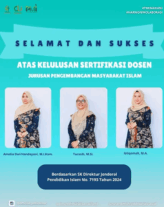 Selamat & Sukses atas Kelulusan Sertifikasi Dosen Jurusan Pengembangan Masyarakat Islam