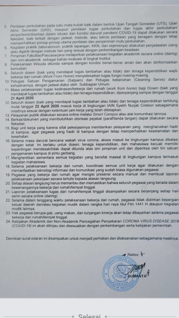 INFO PENUNDAAN WISUDA YANG AWALNYA APRIL 2020