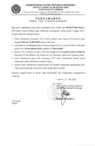 Pembayaran UKT Calon Mahasiswa Jurusan Pengembangan Masyarakat Islam Jalur SPAN-PTKIN 2020