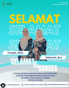 Selamat & Sukses Atas Dilantiknya Ketua dan Sekretaris Jurusan Pengembangan Masyarakat Islam priode 2025-2027