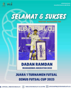Prestasi Gemilang: Mahasiswa PMI Raih Juara 1 Futsal Dinus Cup 2025.