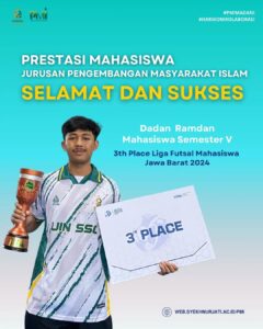 Mahasiswa Pengembangan Masyarakat Islam UIN Siber Syekh Nurjati Cirebon Raih Juara 3 Liga Futsal Jabar.