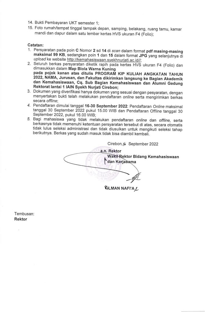 PENGUMUMAN PENDAFTARAN KIP KULIAH PRESTASI NON AKADEMIK 2022