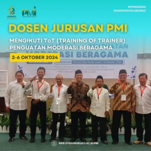 Dosen Jurusan Pengembangan Masyarkat Islam UIN Siber Syekh Nurjati Cirebon Ikuti ToT Moderasi Beragama.