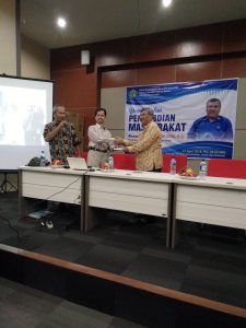Pembekalan Pengabdian Masyarakat Jurusan Pengembangan Masyarakat Islam (PMI) dihadiri oleh Kepala Dinas Sosial Wilayah Sumatra Selatan yang merupakan Alumni IAIN Syekh Nurjati Bapak Dr. Rosidin Hasan, M.Ag