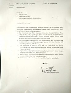 Ketentuan Bayar UKT bagi Mahasiwa semester Atas (Akhir).
