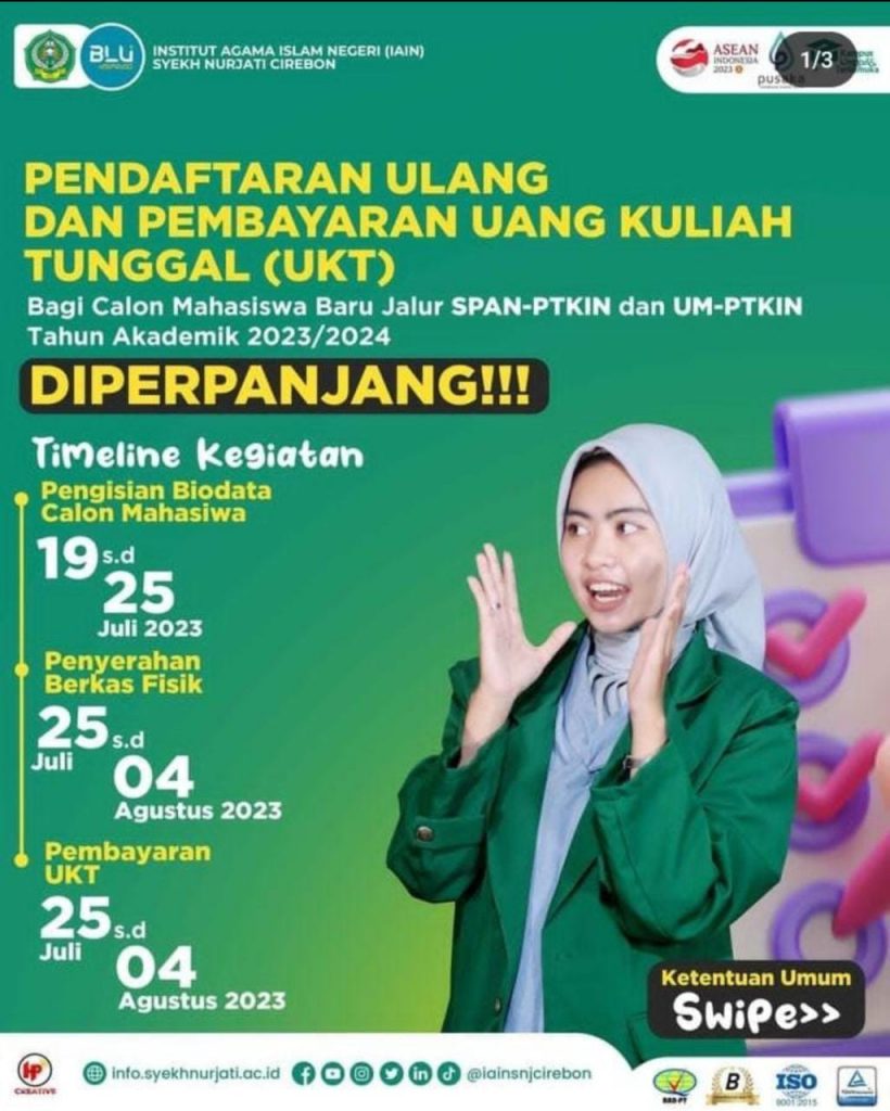 PENDAFTARAN ULANG DAN PEMBAYARAN UKT CALON MAHASISWA BARU