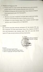 Pengumuman Registrasi Genap Mahasiswa IAIN Syekhnurjati Cirebon
